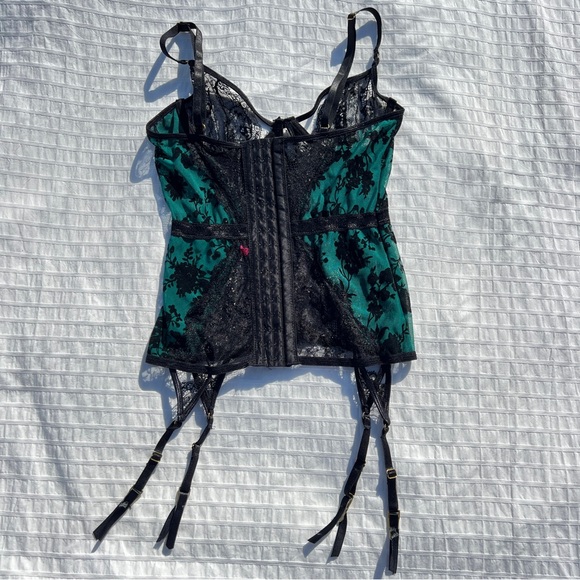 Seven til Midnight 'Simply Gorgeous' Green and Black Burnout Bustier, S - Picture 4 of 10